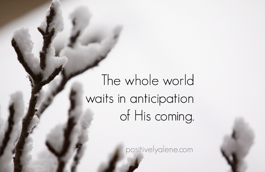 The whole world waits in anticipation of His coming.